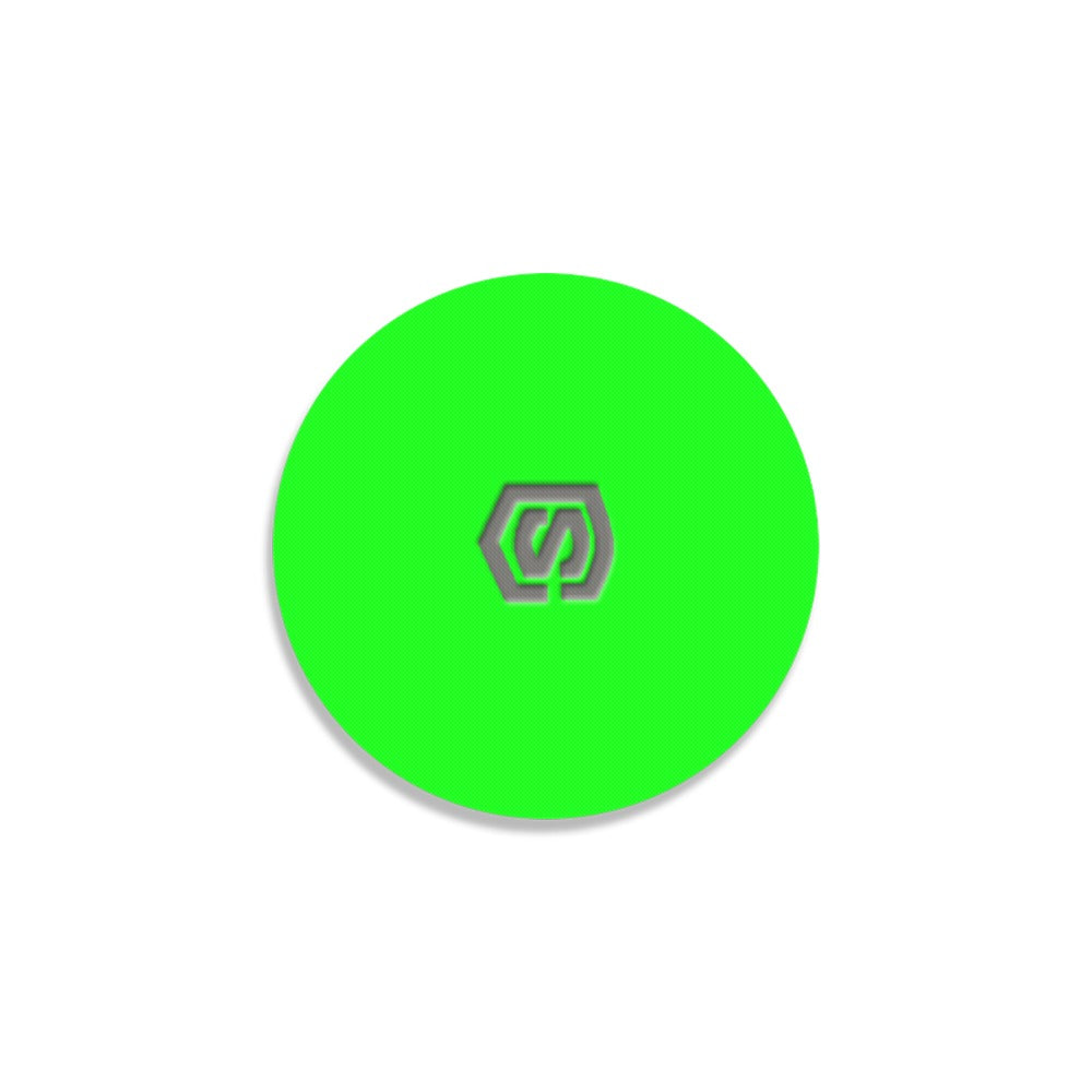 Green Round Coaster with Gray Logo Round Coaster