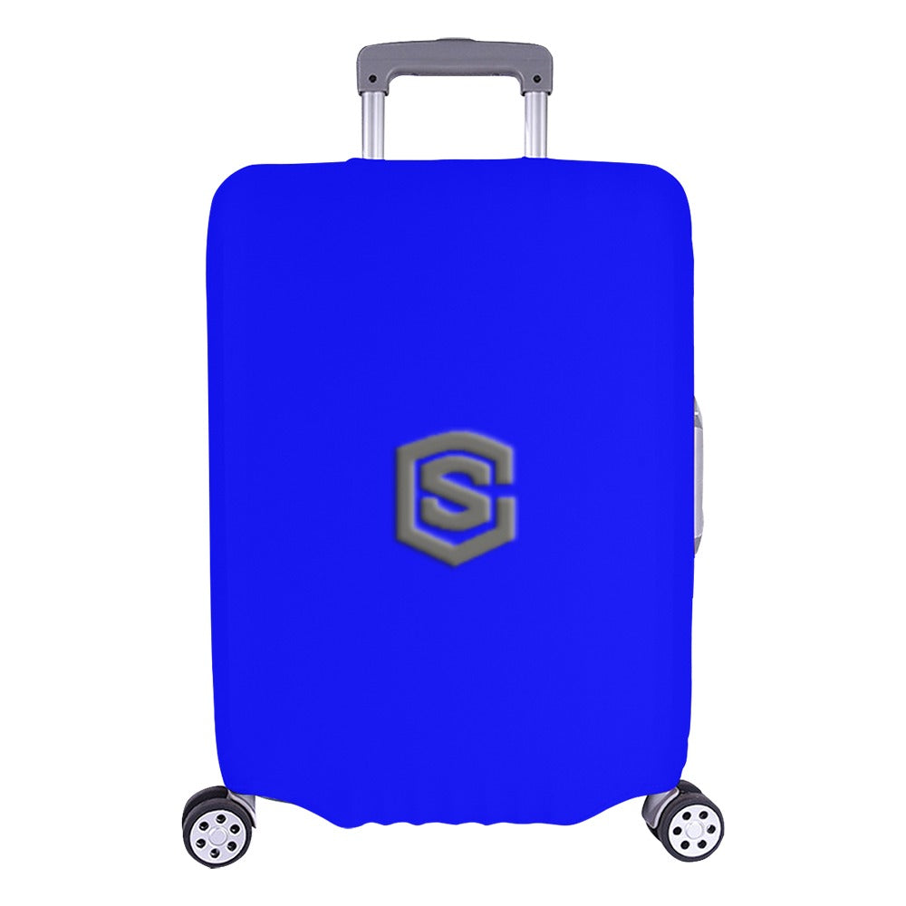 BLUE LUGGAGE COVER WITH GRAY LOGO Luggage Cover (Large Size) (26"-28")