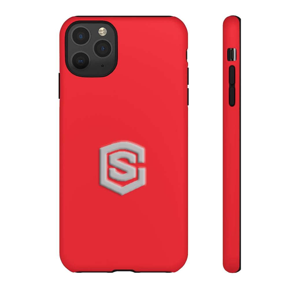 Red Tough Cases Silver Logo