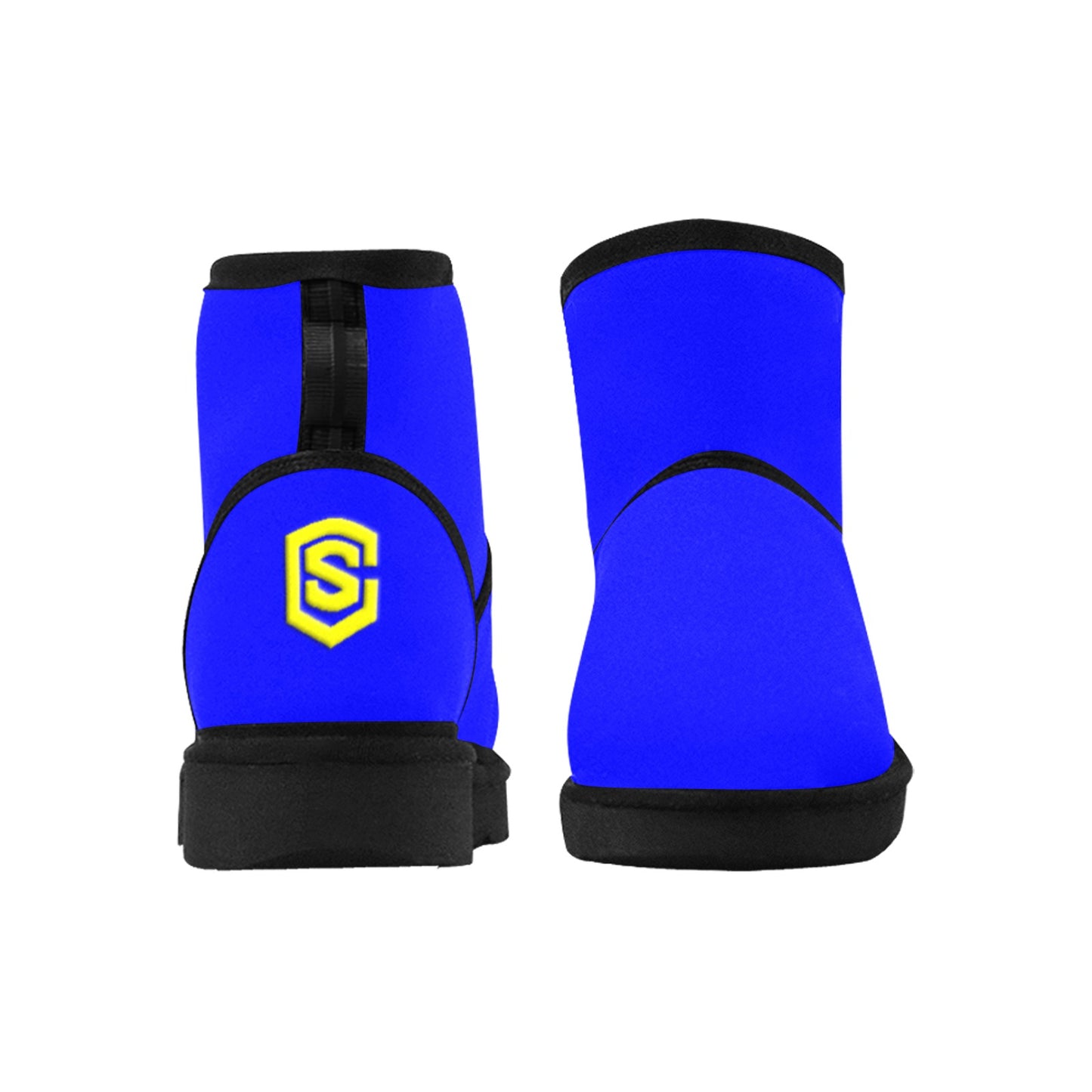 BLUELow Top Men's Snow Boots WITH YELLOW LOGO Low Top Men's Snow Boots (Model 049)