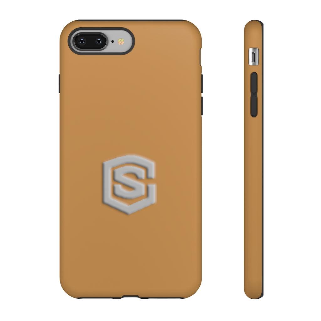 Brown Tough Cases Silver Logo