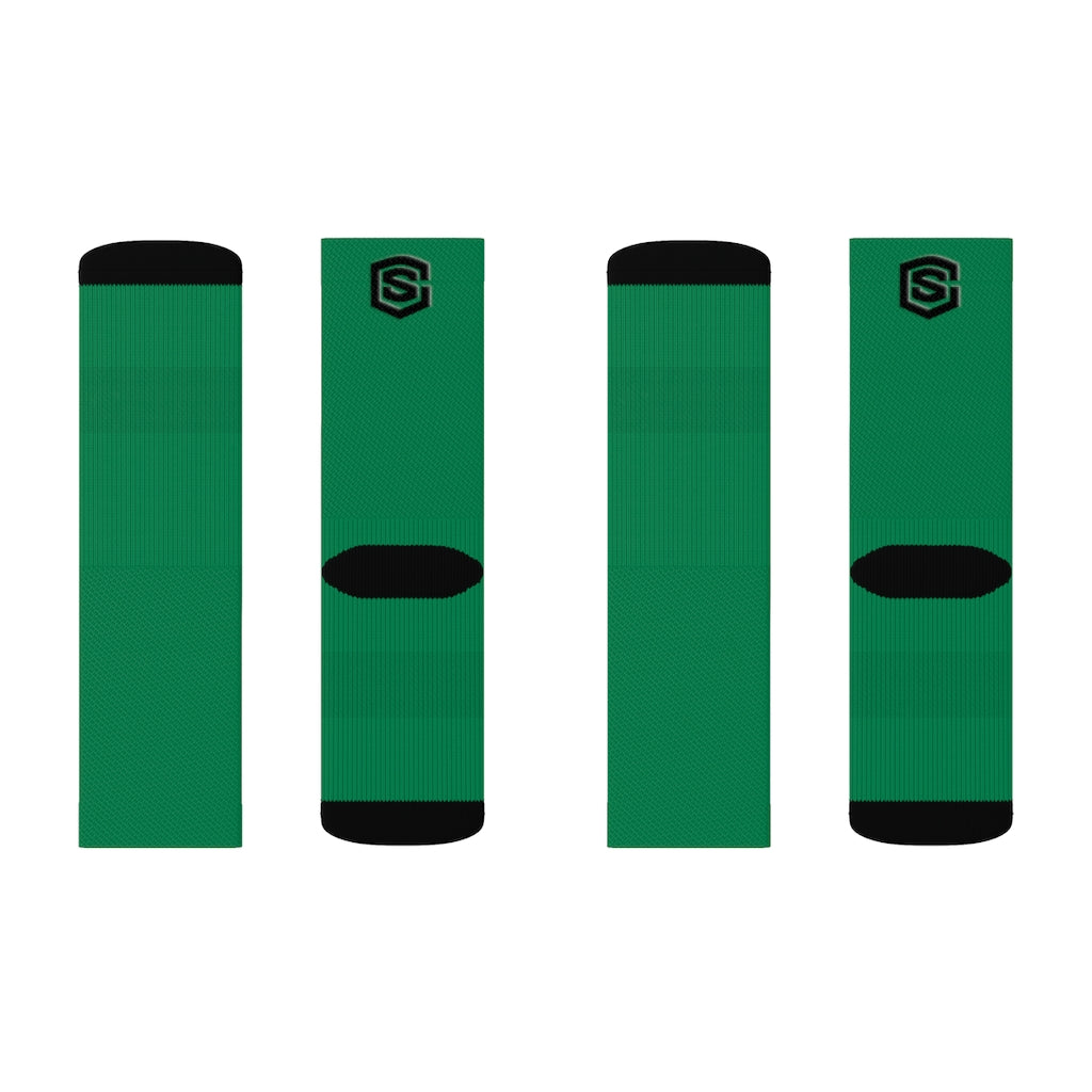 Green Sublimation Socks Black Logo
