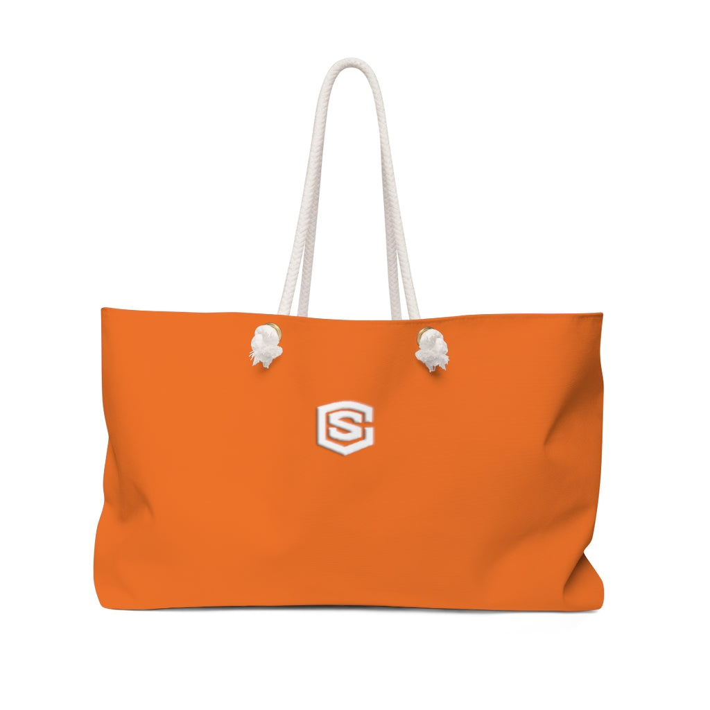 Orange Weekender Bag White Logo