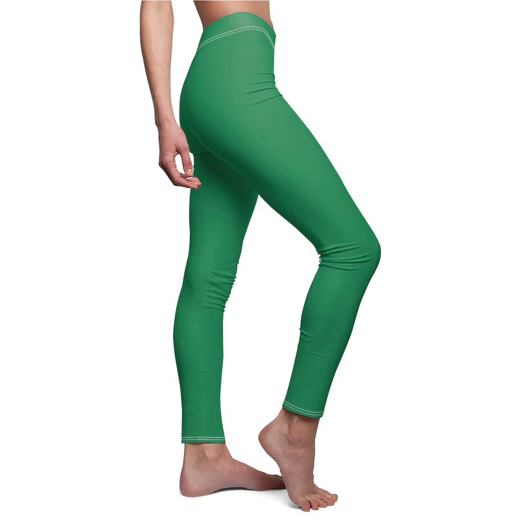 Green Women's Cut & Sew Casual Leggings Pink logo