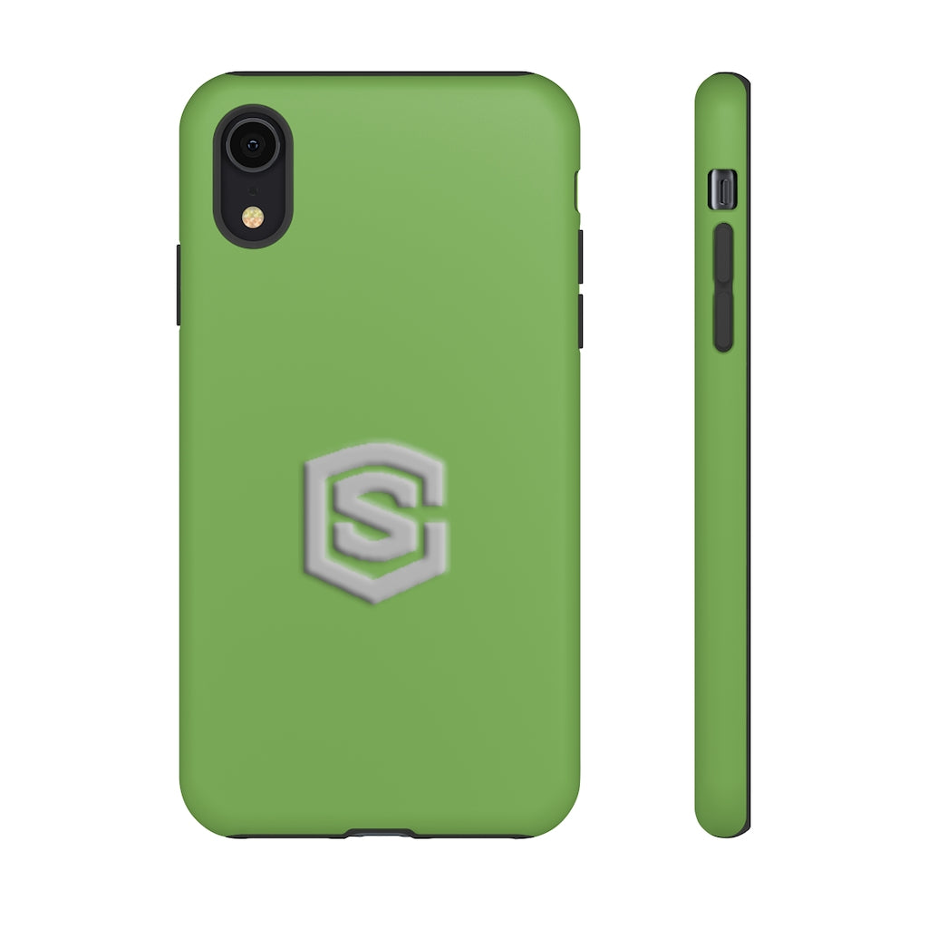 Green Tough Cases Silver Logo