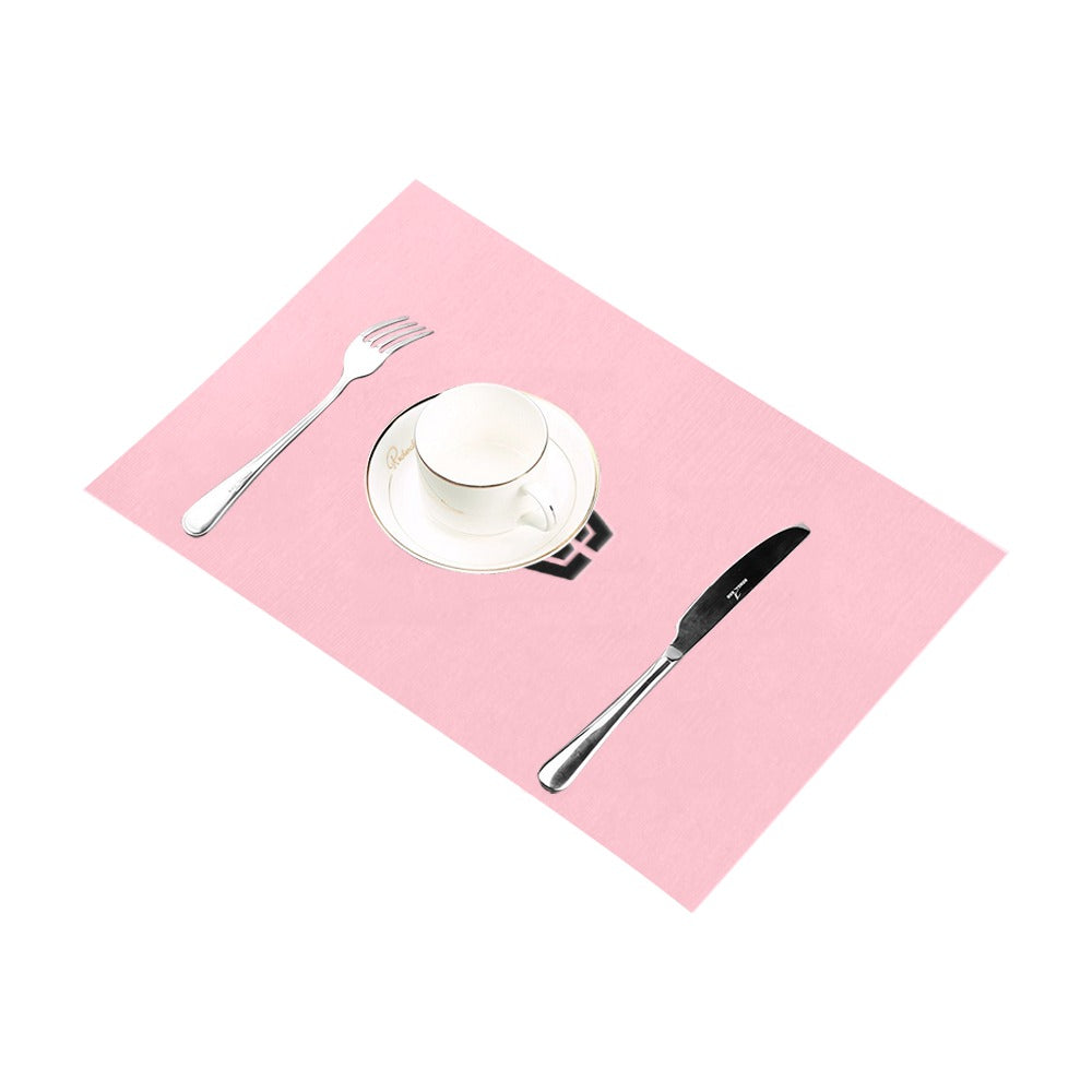 Pink Placemats 12" x 18" With Black Logo Placemats 12" x 18" (Set of 2)
