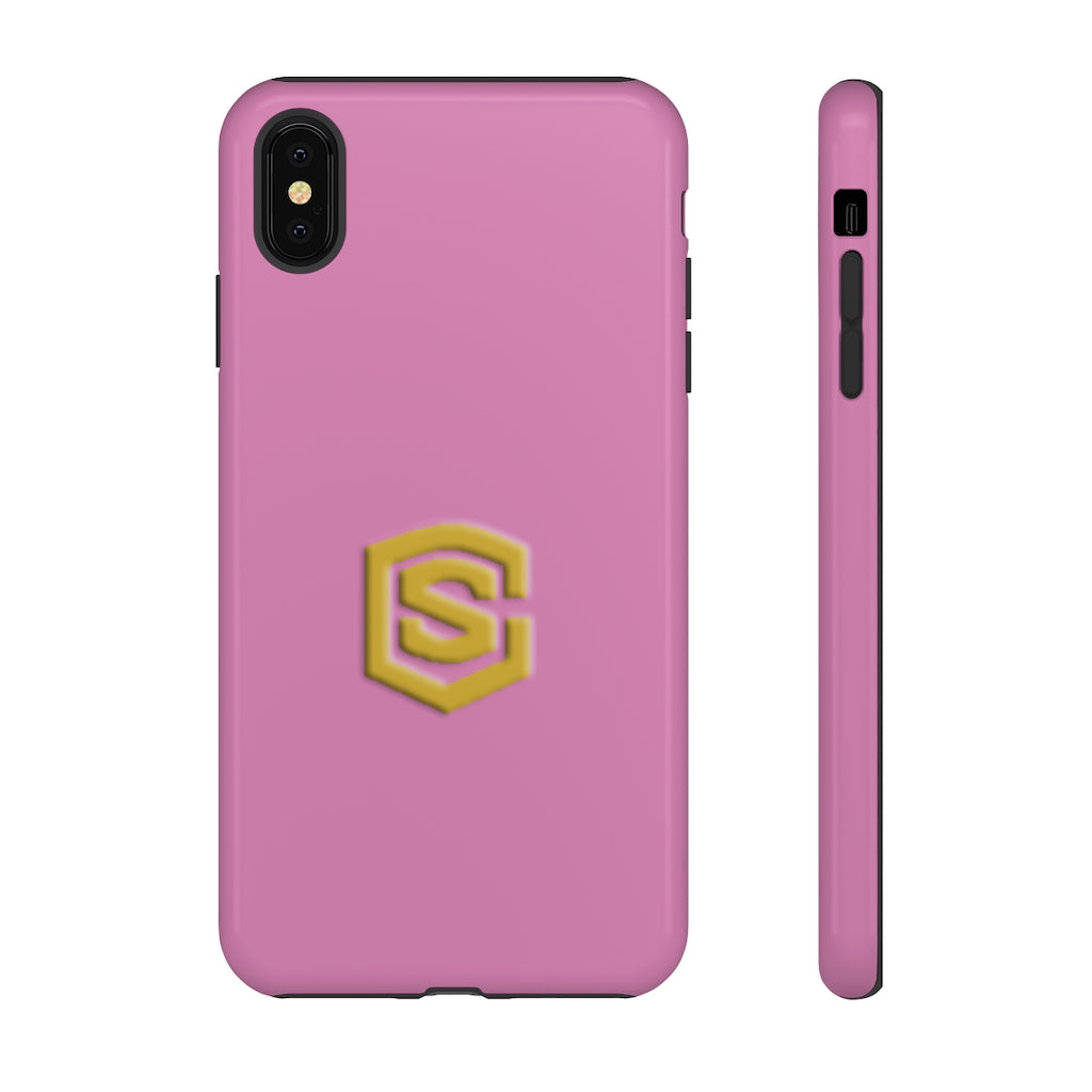 Pink Tough Cases Gold Logo