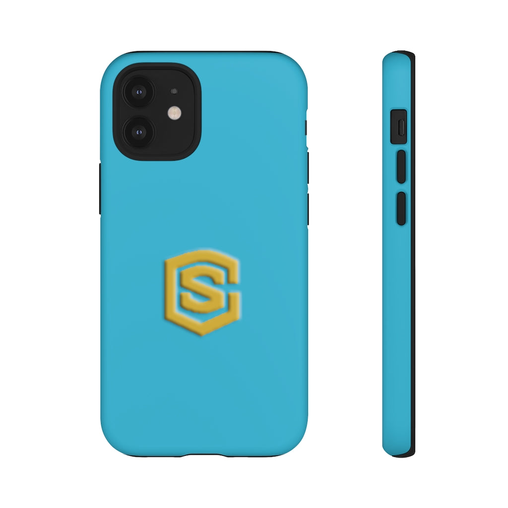 Blue Tough Cases Gold Logo