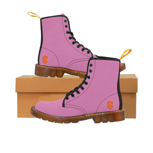 Pink Men's Canvas Boots Orange Logo