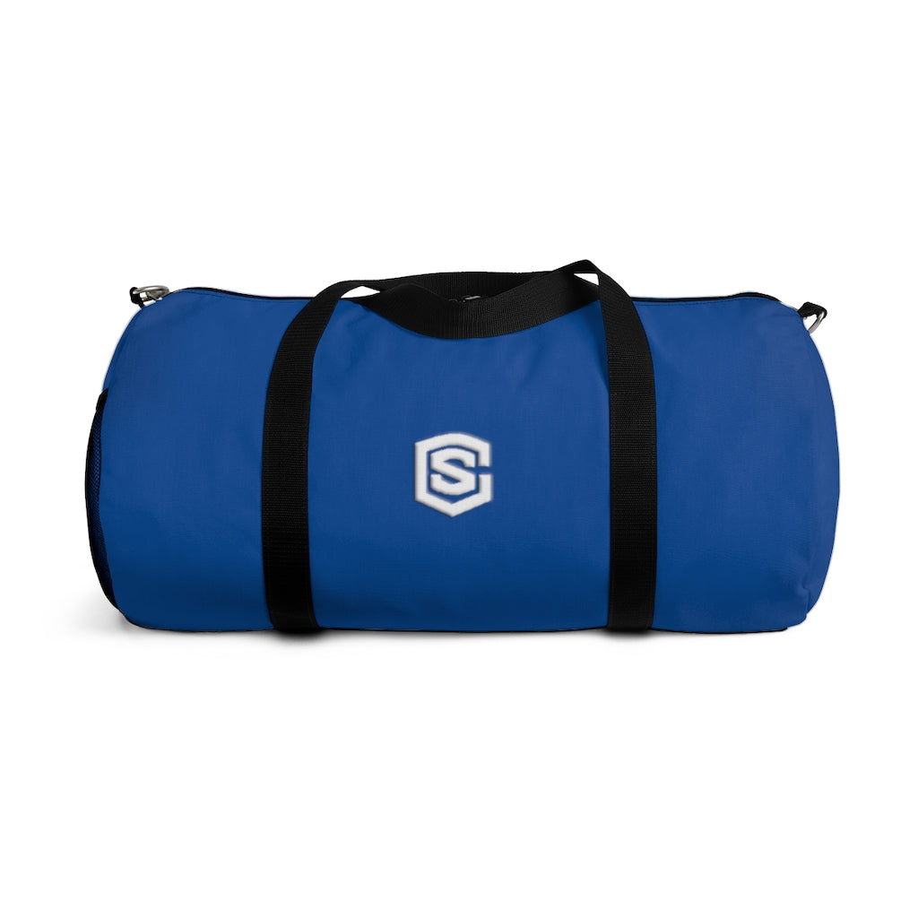 Blue Duffel Bag White Logo