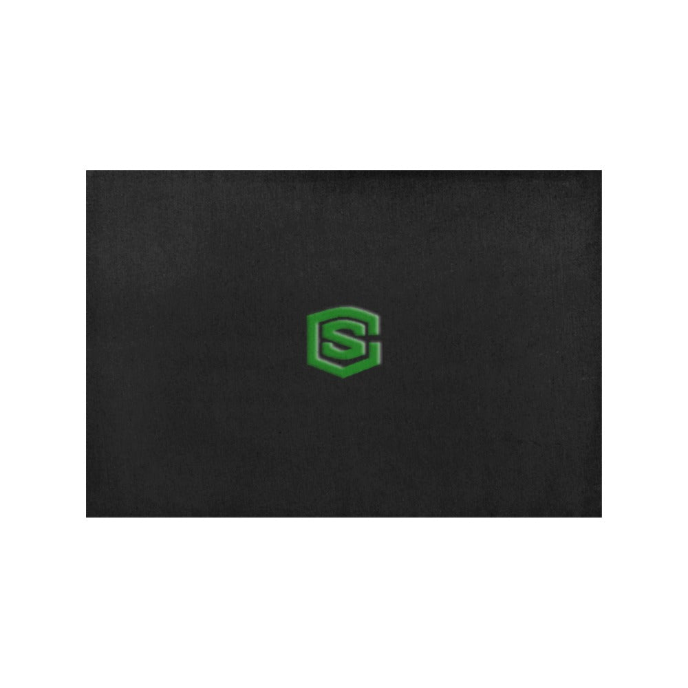Black Placemats 12" x 18" With Green Logo Placemats 12" x 18" (Set of 2)
