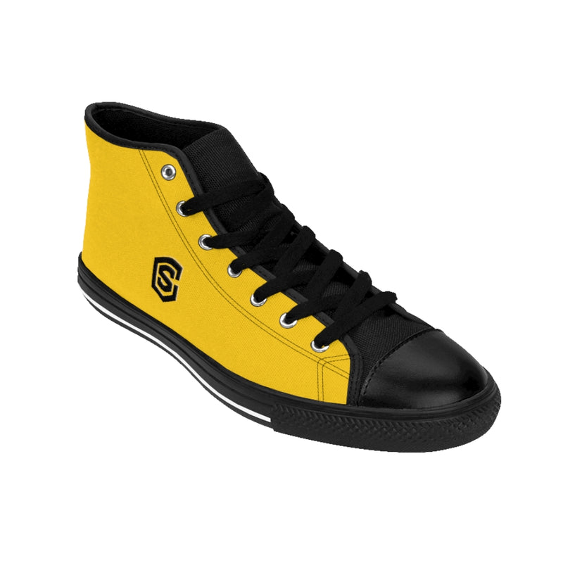 yellow Men's High-top Sneakers - black logo
