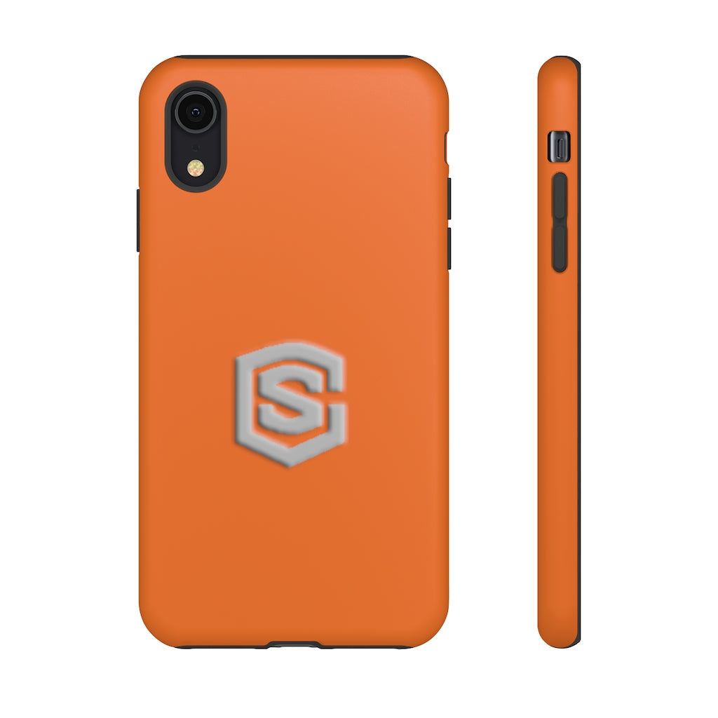 Orange Tough Cases Silver Logo