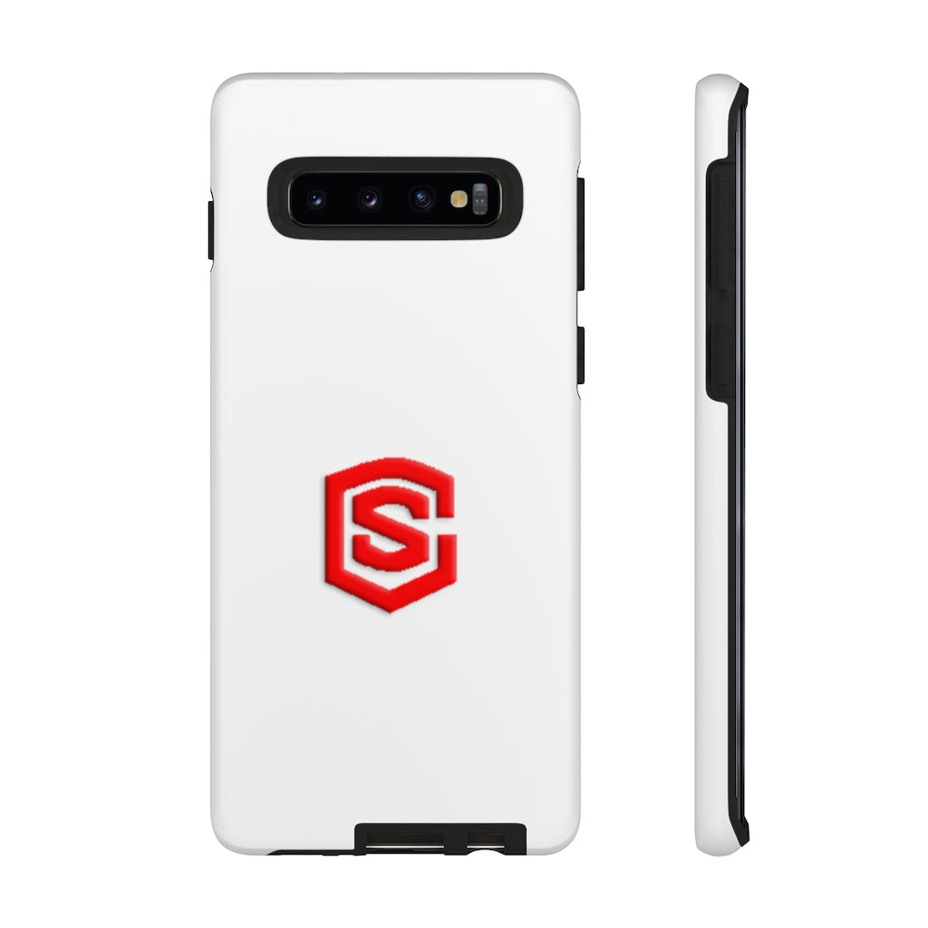 White Tough Cases Red Logo