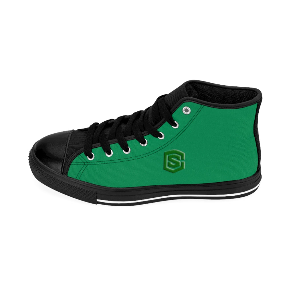 green Men's High-top Sneakers - green logo