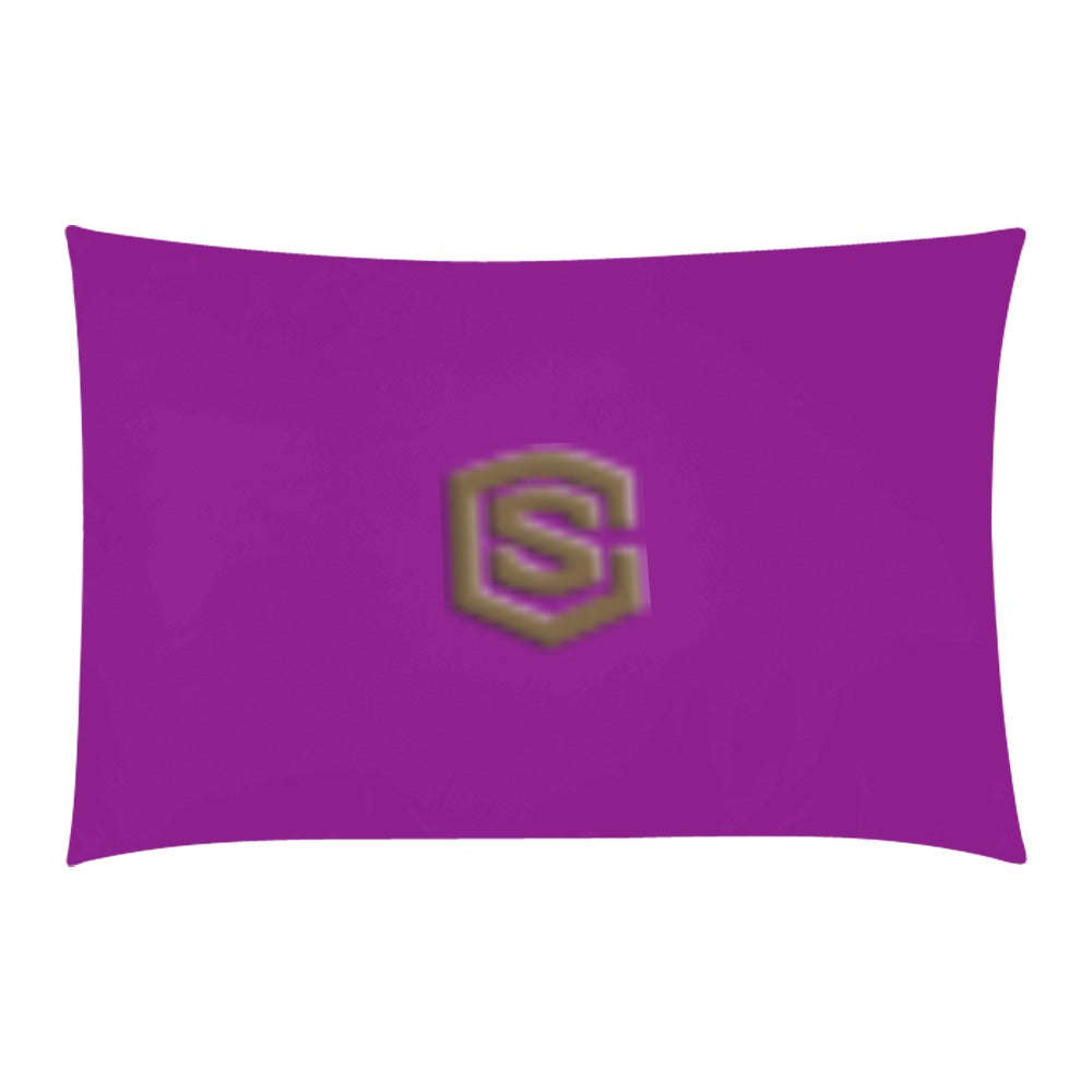 Purple 3-Piece Bedding Set (1 Duvet Cover 86"x70"; 2 Pillowcases 20"x30")(One Side) wtih Brown Logo 3-Piece Bedding Set (1 Duvet Cover 86"x70"; 2 Pillowcases 20"x30")(One Side)