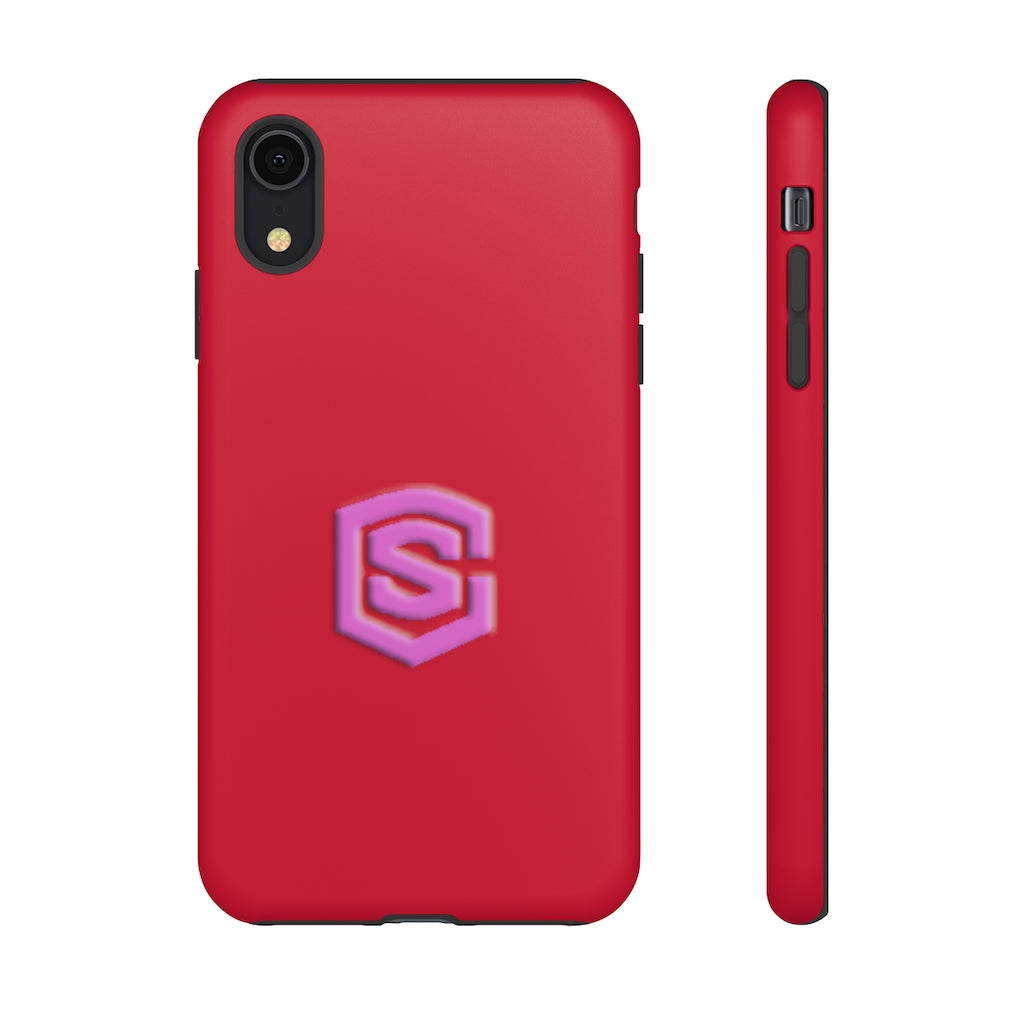 Red Tough Cases Pink Logo