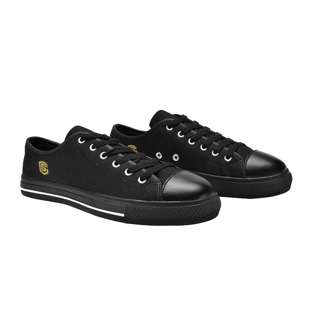 Gold Logo Men's Classic Canvas Shoes (Model 018)