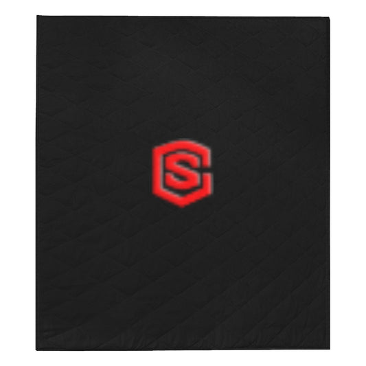 BLACK CISTOM QUILT RED LOGO Custom Quilt  70" x 80"