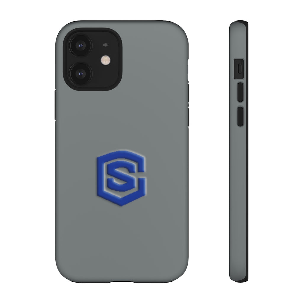 Grey Tough Cases Blue Logo