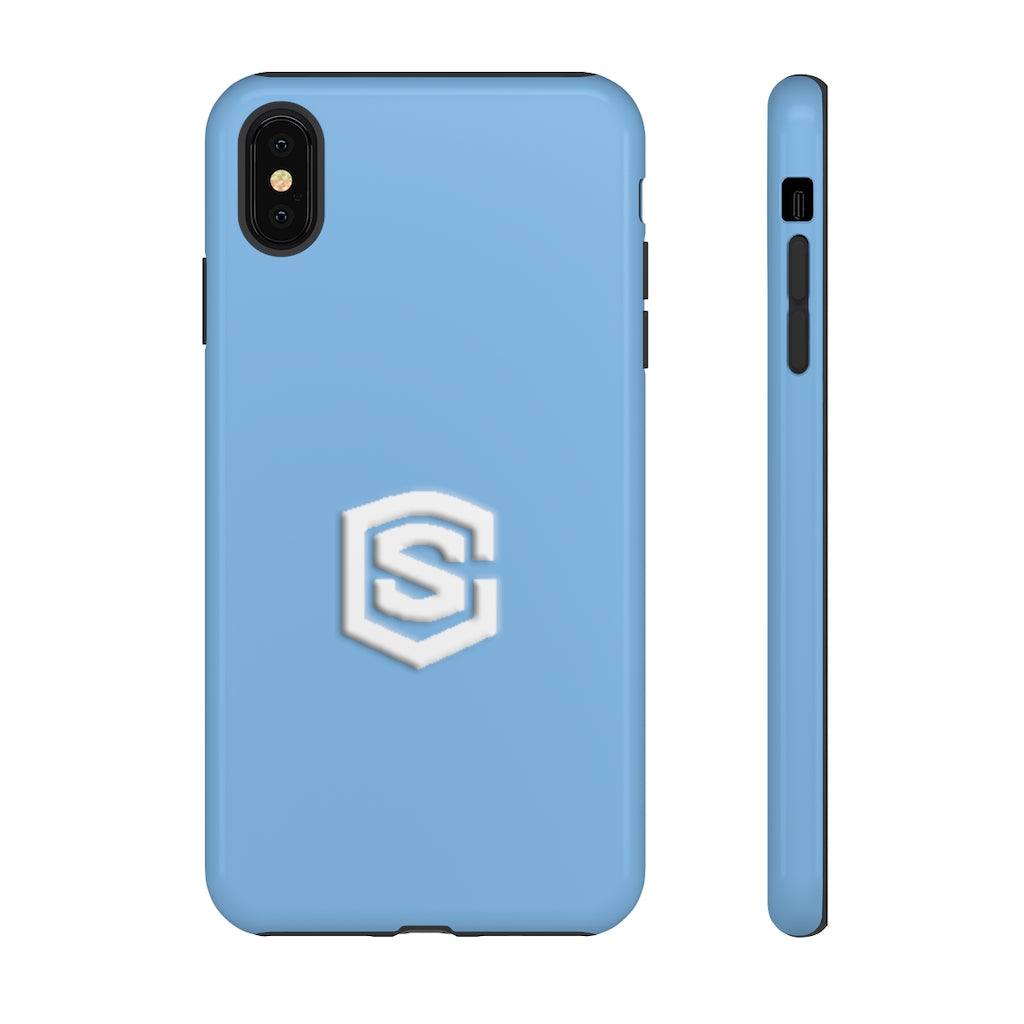 Light Blue Tough Cases White Logo