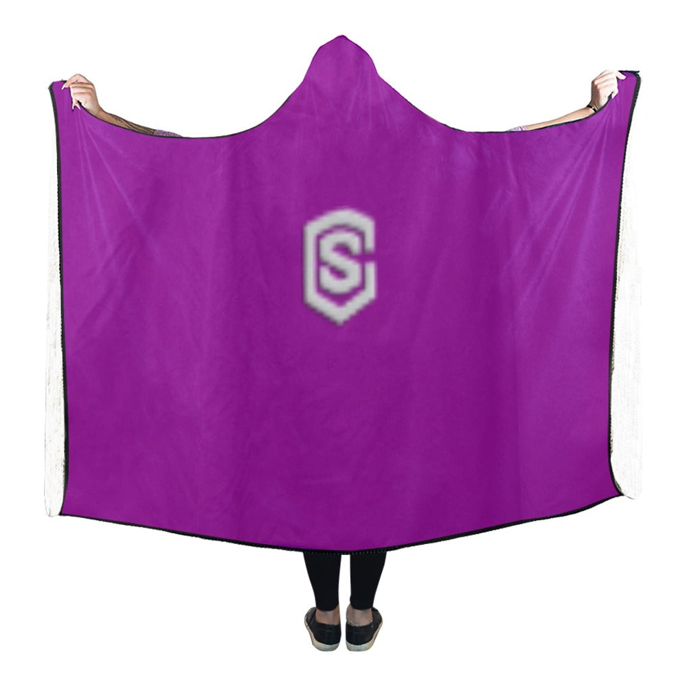 Purple Hooded Blanket 80"x56" with Silver Logo Hooded Blanket 80"x56"