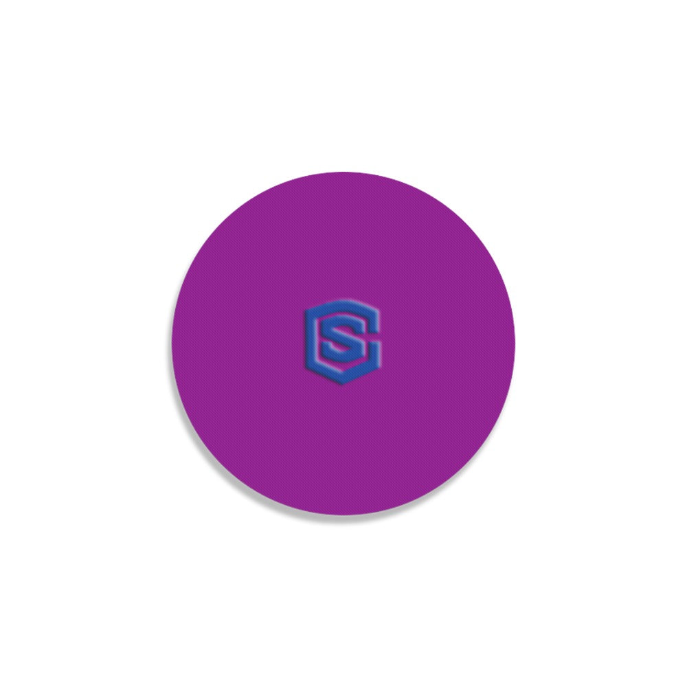 Purple Round Coaster with Blue Logo Round Coaster
