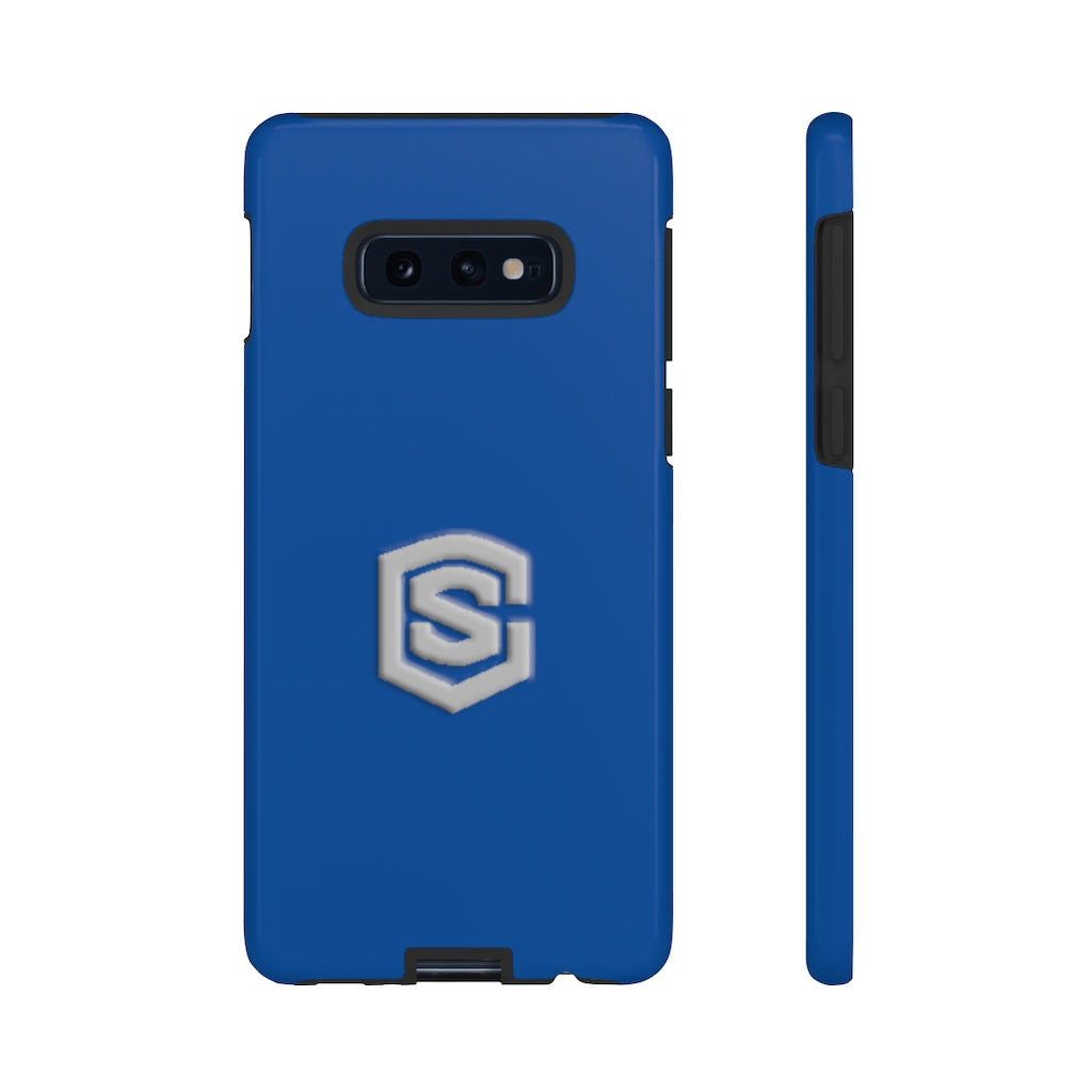 Blue Tough Cases Silver Logo