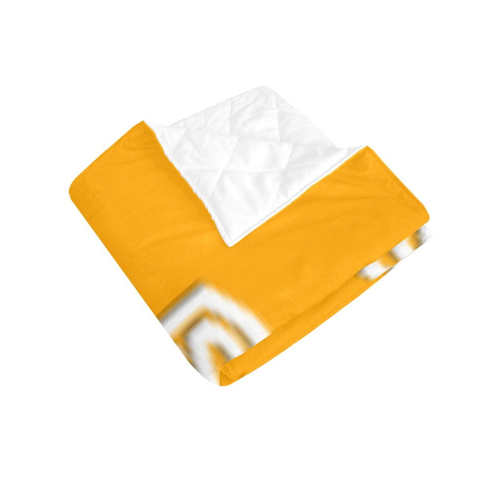 Orange  Quilt with White Logo Custom Quilt  70" x 80"