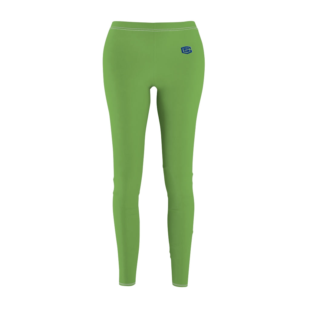 Green Women's Cut & Sew Casual Leggings Blue logo