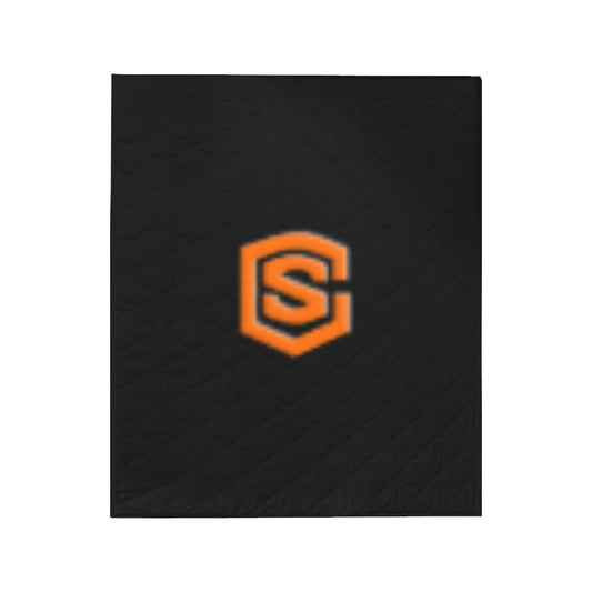Black Custom Quilt Orange Logo Custom Quilt 50" x 60"