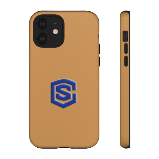 Brown Tough Cases Blue Logo