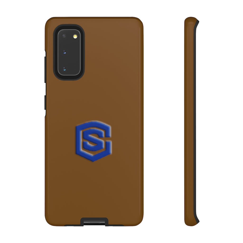 Brown Tough Cases Blue Logo