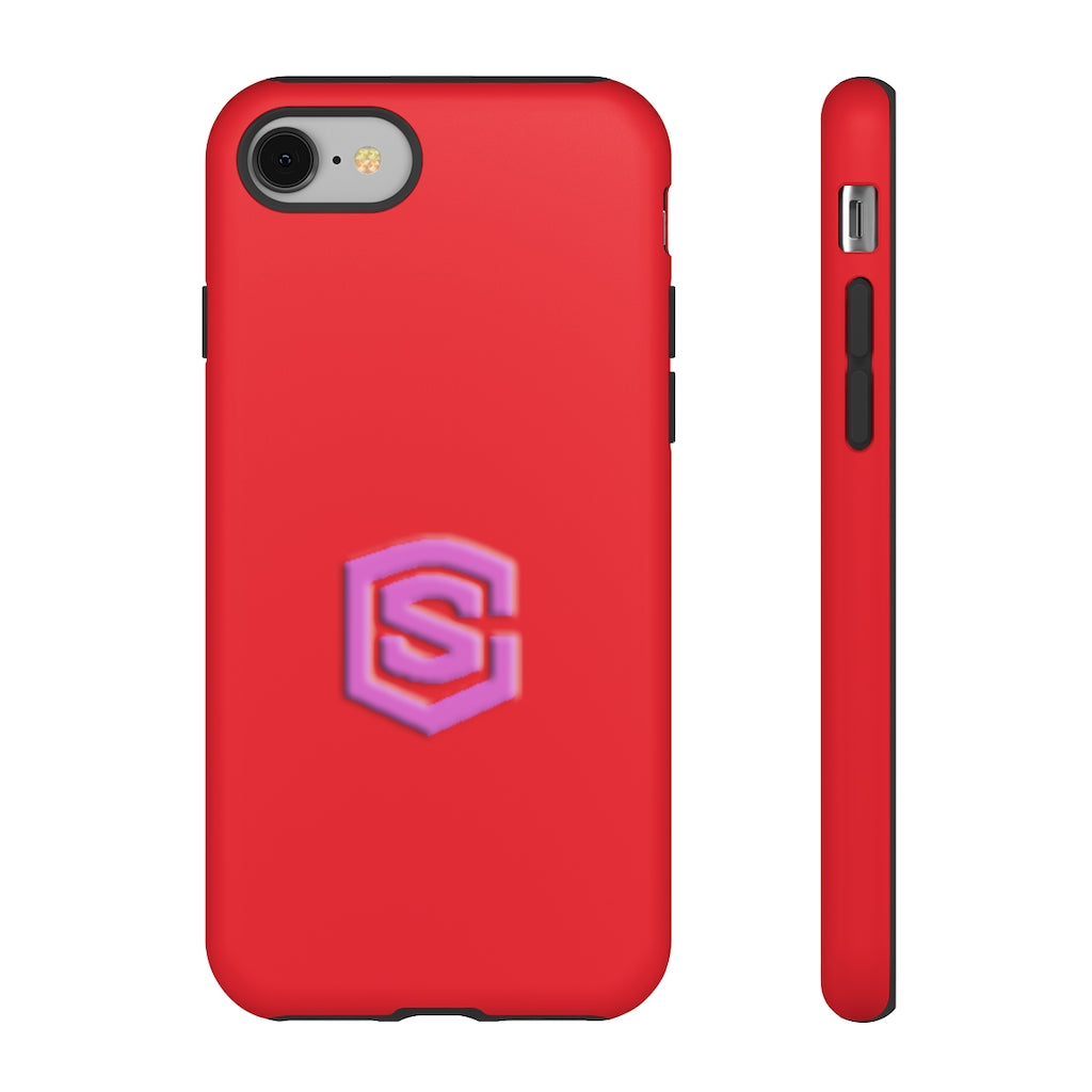 Red Tough Cases Pink Logo