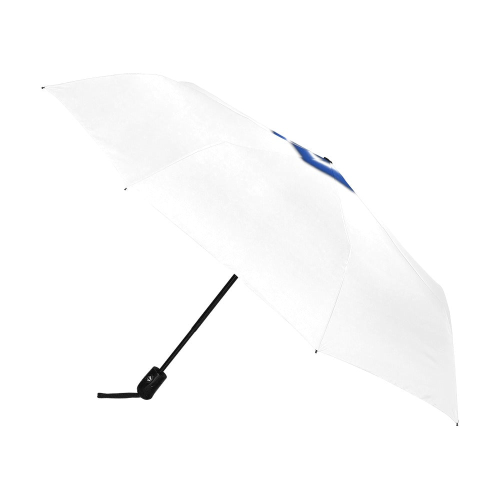 White Anti-UV Automatic Umbrella With Blue Logo Anti-UV Automatic Umbrella(Outside Printing)(Model U09)