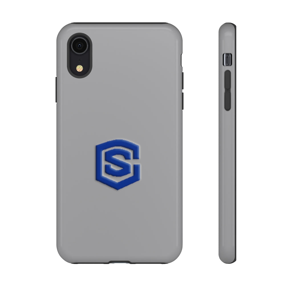 Grey Tough Cases Blue Logo