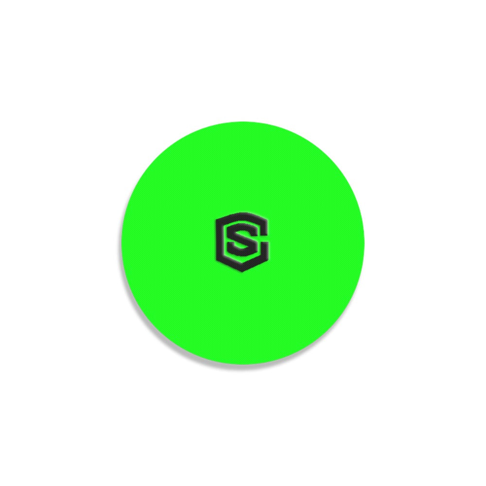 Green Round Coaster with Black Logo Round Coaster