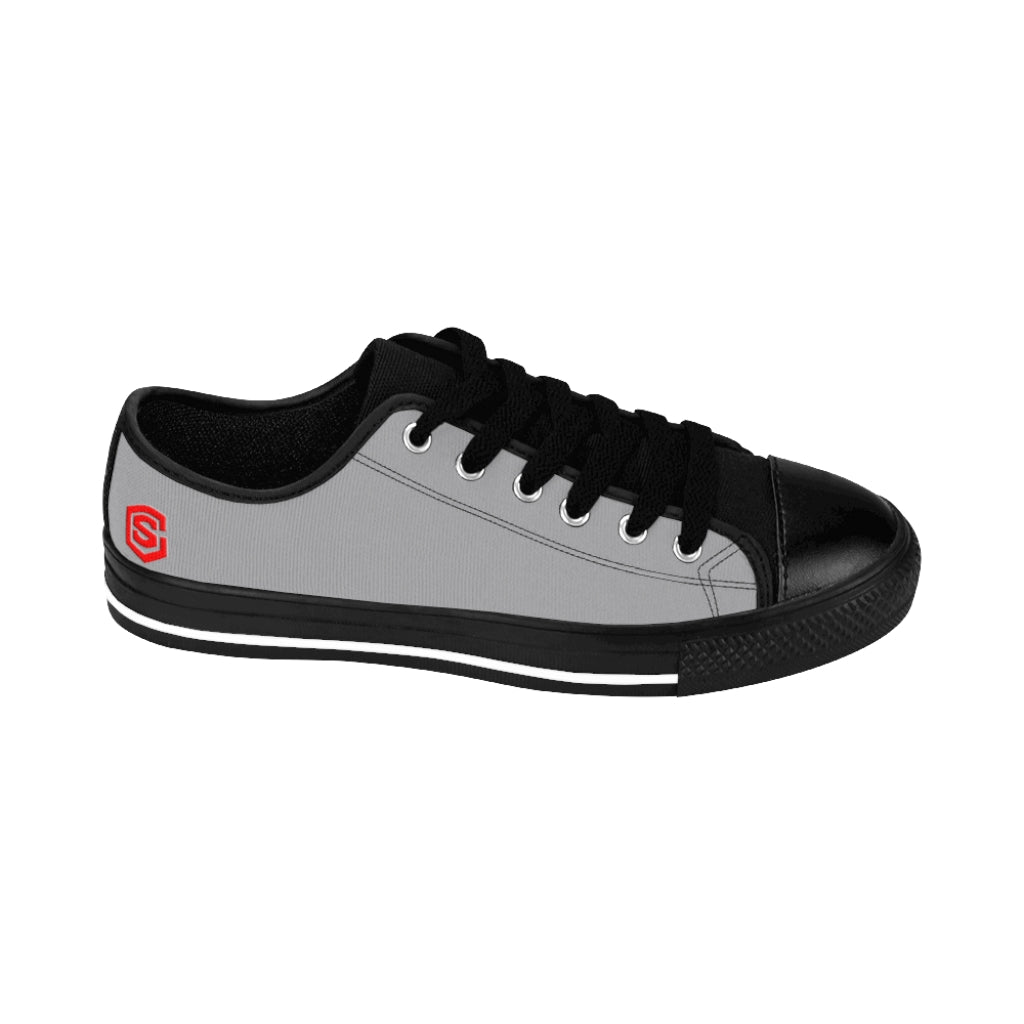 grey Women's Sneakers Red logo