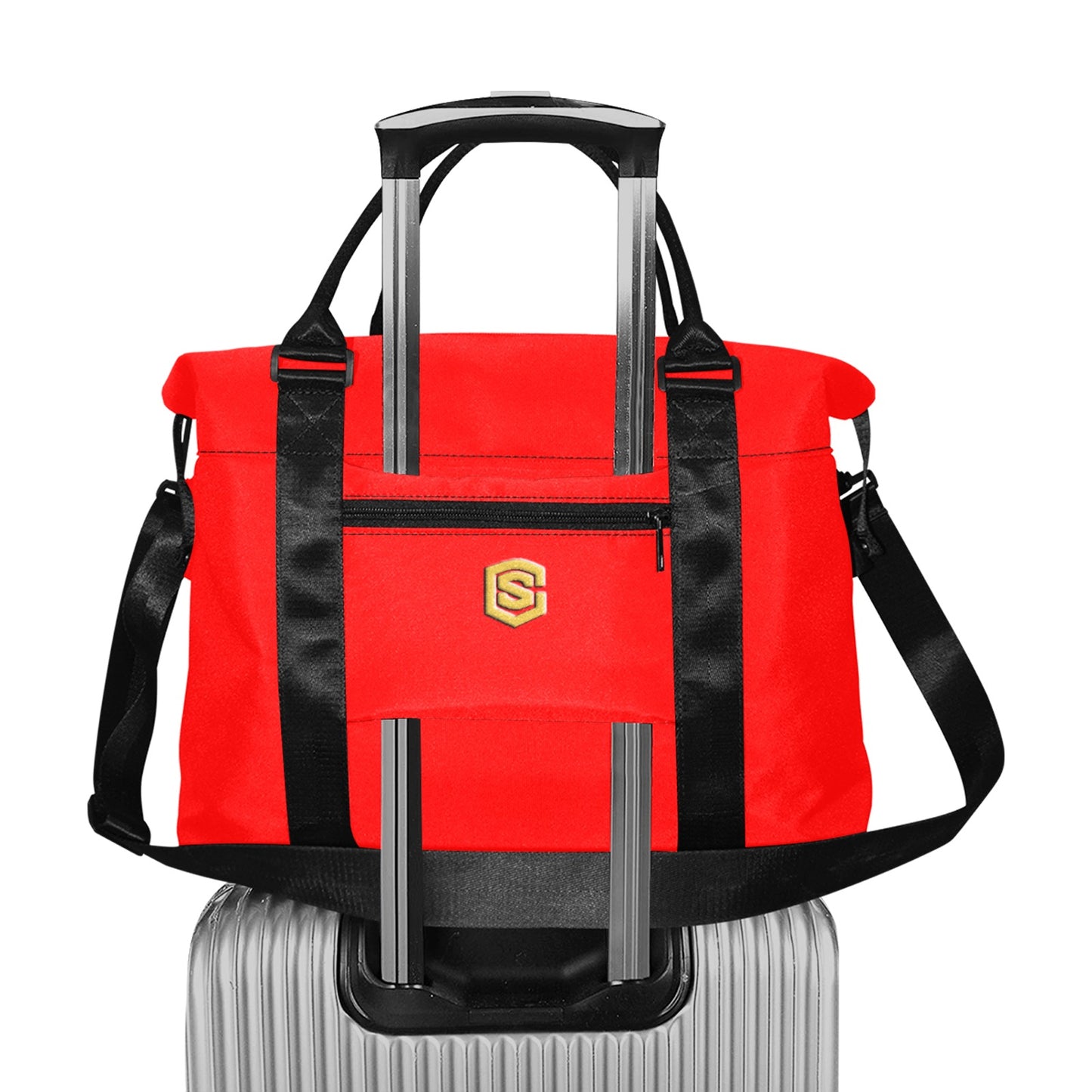 Red Large Capacity Duffle Bag With Gold Logo Large Capacity Duffle Bag(Model1715)