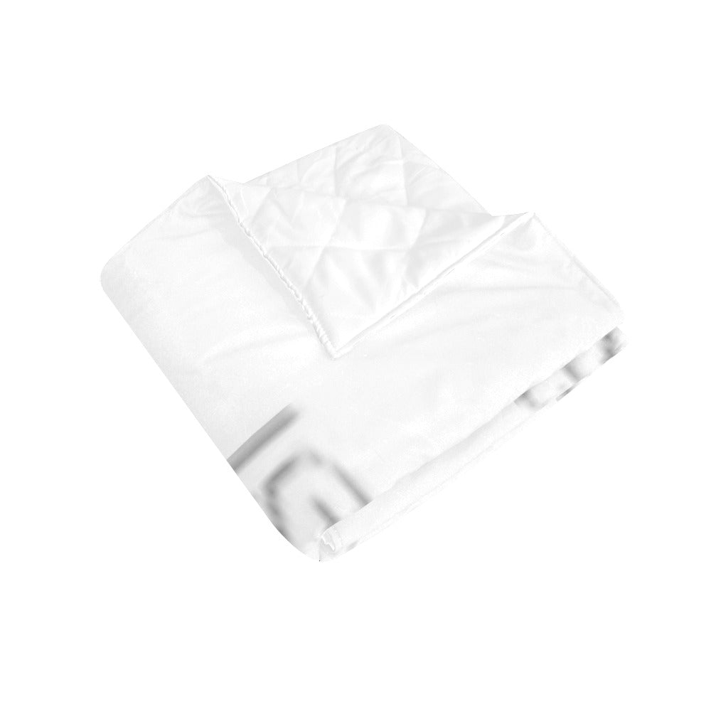 White Quilt with White Logo Custom Quilt  70" x 80"