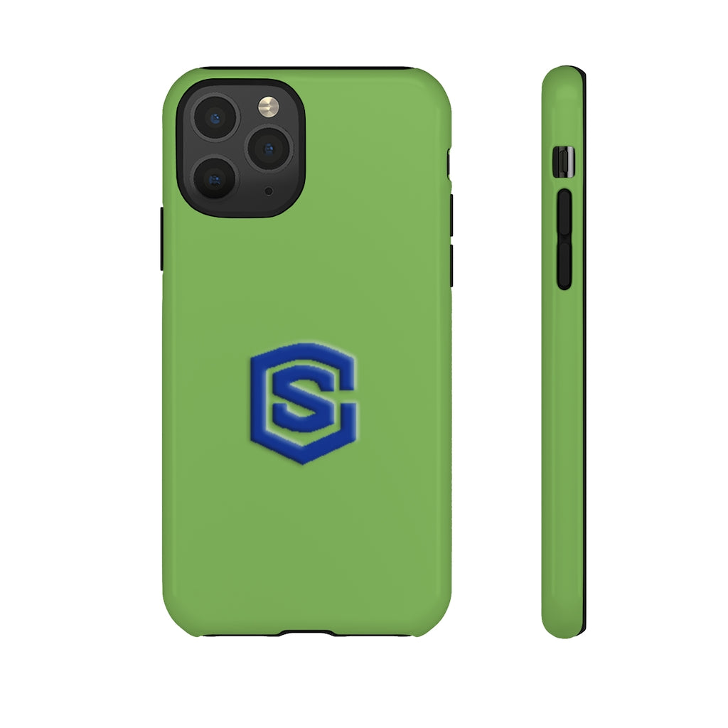 Green Tough Cases Blue Logo