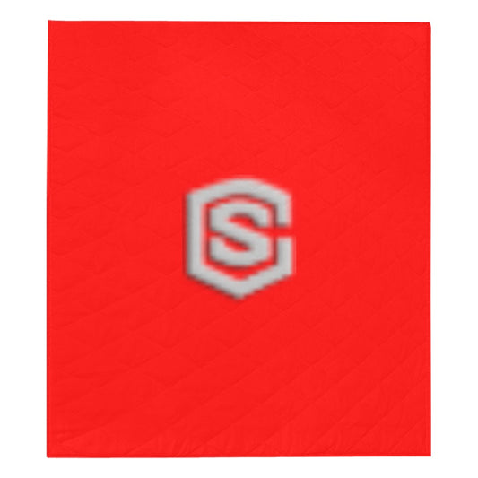 Red  Quilt with Silver Logo Custom Quilt  70" x 80"
