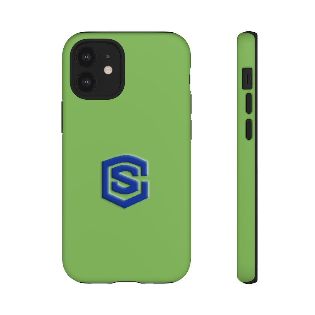 Green Tough Cases Blue Logo