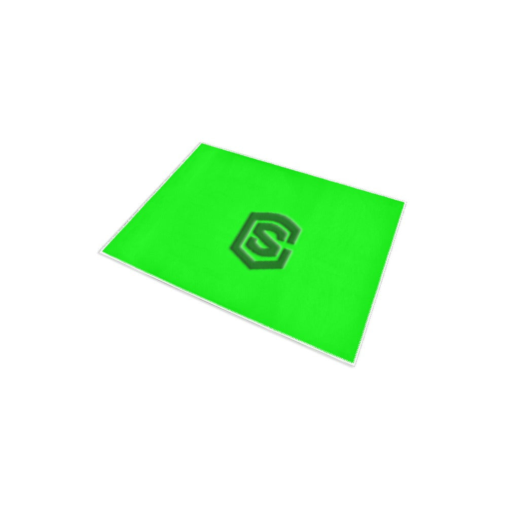 Green Area Rug 2.6' x 1.7' with Green Logo Area Rug 2.6' x 1.7'