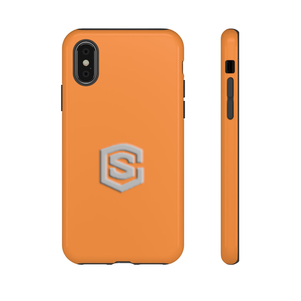 Orange Tough Cases Silver Logo