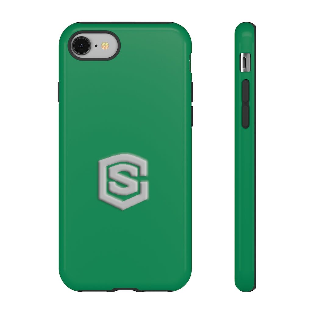 Green Tough Cases Silver Logo