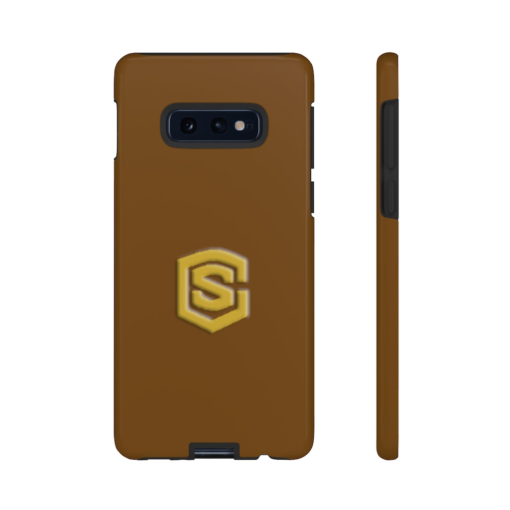 Brown Tough Cases Gold Logo