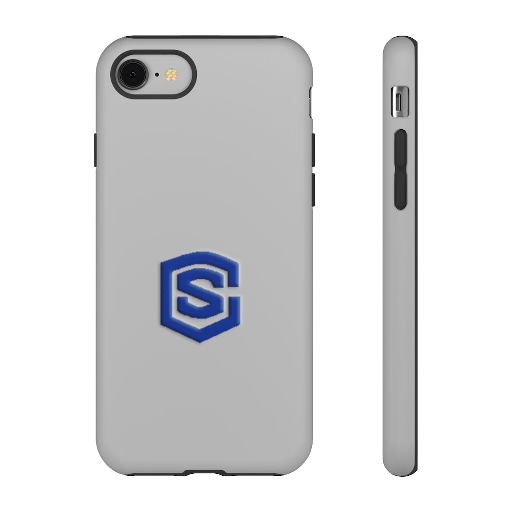 Grey Tough Cases Blue Logo
