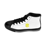 white Men's High-top Sneakers - yellow logo