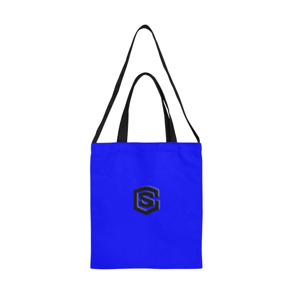 Blue All Over Print Canvas Tote Bag With Black Logo All Over Print Canvas Tote Bag(Model1698)(Medium)